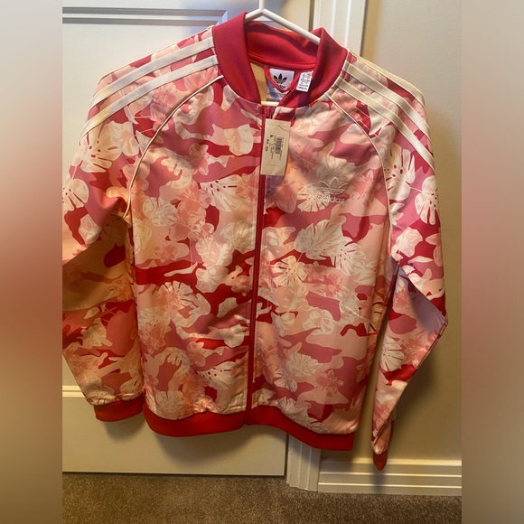 Adidas Youth Girls Superstar Floral Allover Print Jacket - Picture 1 of 3